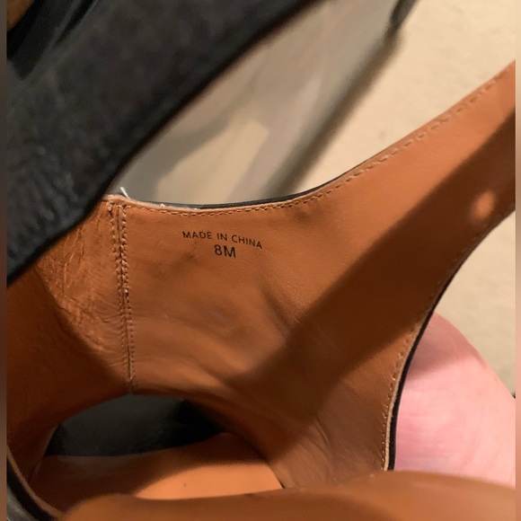 Dolce Vita Prema Platform Peep Toe Wedges Black Leather Size 8B - Picture 6 of 10